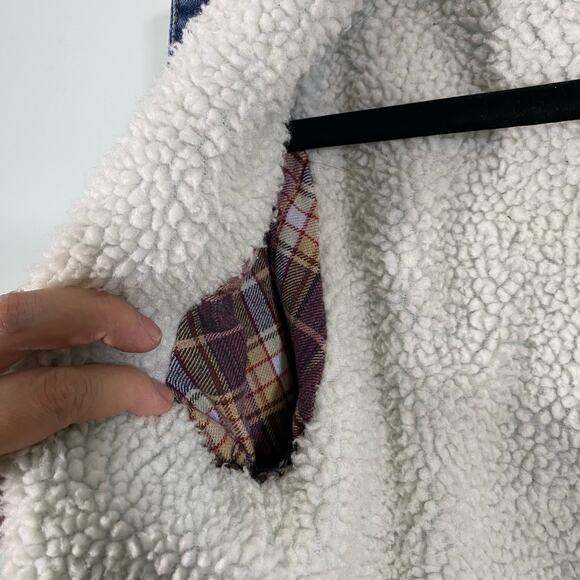 AG Adriano Goldschmied Kids Blue Sherpa Lined Denim Jacket Size M - Picture 9 of 11